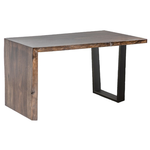 Handcrafted Live Edge 54" Heritage Guanacaste Waterfall Desk with Trapezoid Base by Fairfield Chair front version