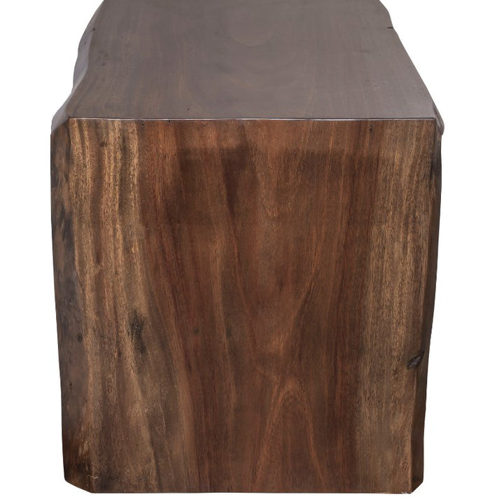 Live Edge 54" Heritage Guanacaste Waterfall Desk Featuring Trapezoid Base by Fairfield Chair side view