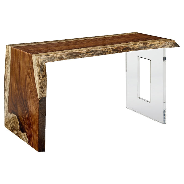 Fairfield Chair Live Edge 54" Natural Guanacaste Waterfall Desk with Acrylic Base Front version