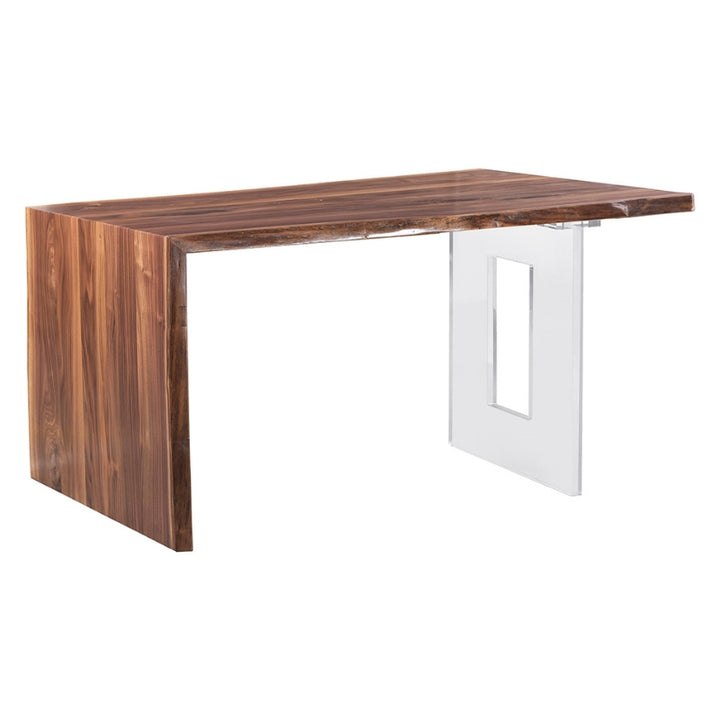 Fairfield Chair Live Edge 54" Walnut Waterfall Desk with Acrylic Base front version