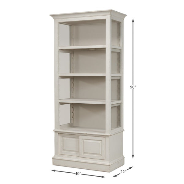 Zoey Bookcase, Antique White | Sarreid