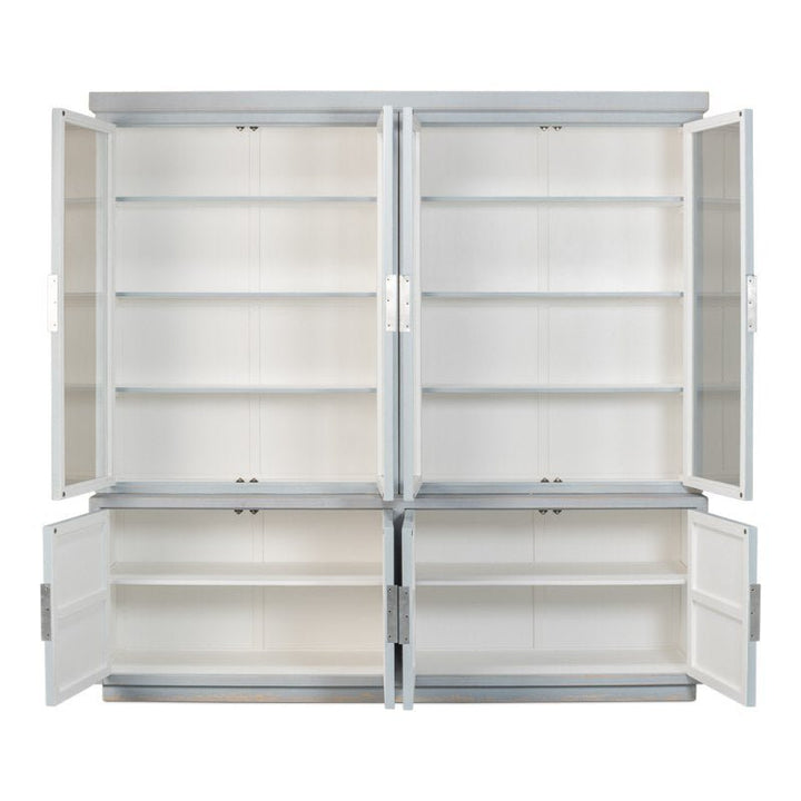 Maldives 4 Door Bookcase, Eros Blue | Sarreid - Elite Home Office